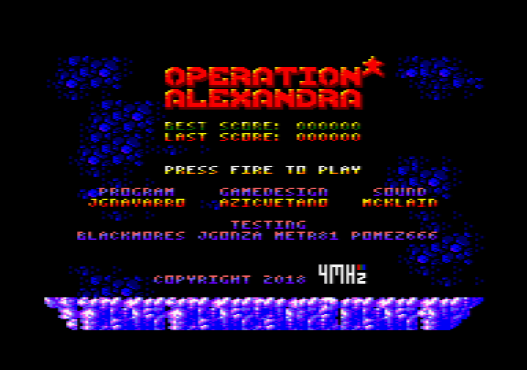 screenshot of the Amstrad CPC game Operation Alexandra by GameBase CPC