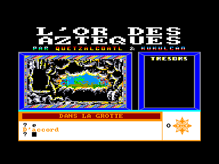 screenshot of the Amstrad CPC game Or des azteques (l') by GameBase CPC