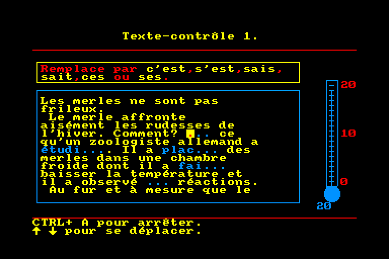 screenshot of the Amstrad CPC game Orthographe CM by GameBase CPC