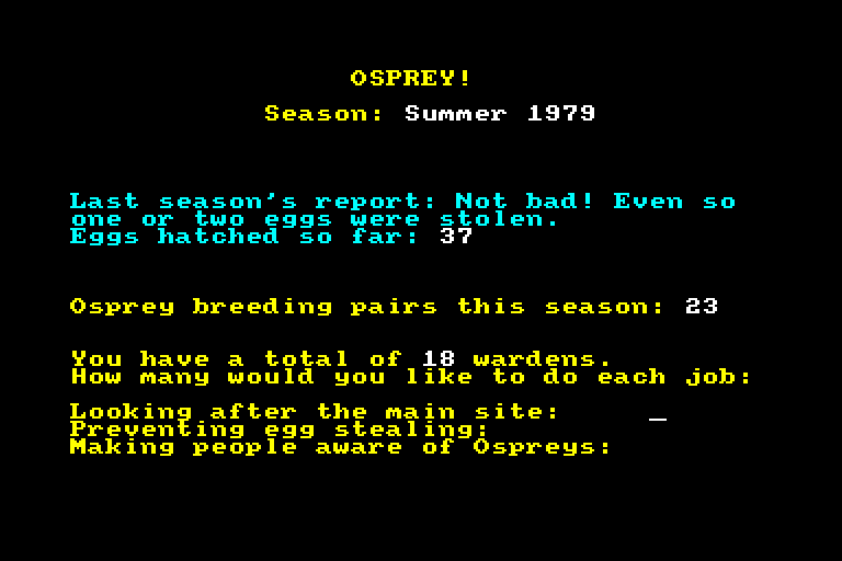 screenshot of the Amstrad CPC game Osprey ! by GameBase CPC