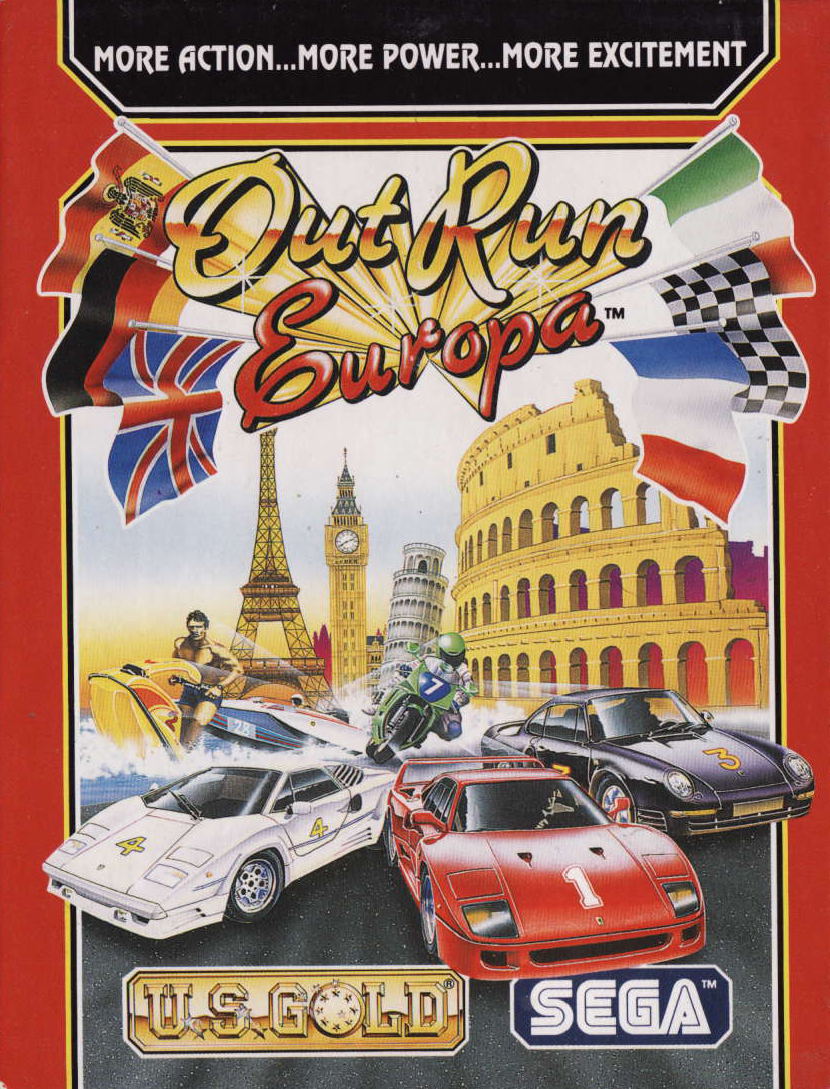 screenshot of the Amstrad CPC game Out Run Europa by GameBase CPC