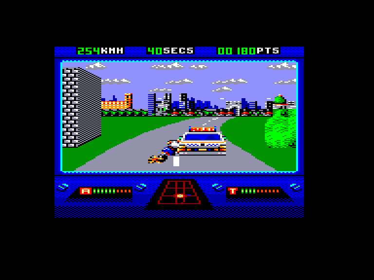 screenshot of the Amstrad CPC game Out Run Europa by GameBase CPC