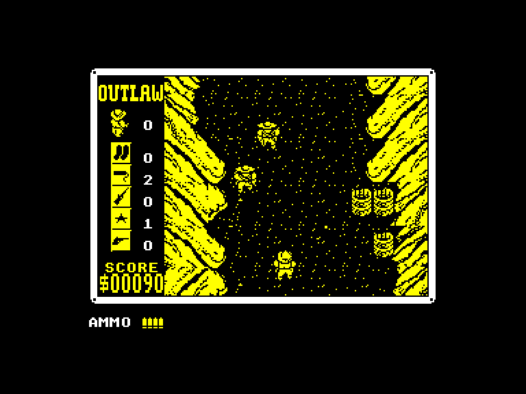 screenshot of the Amstrad CPC game Outlaw by GameBase CPC