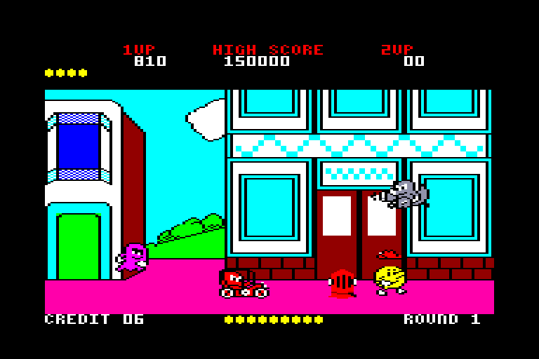screenshot of the Amstrad CPC game Pac-Land by GameBase CPC