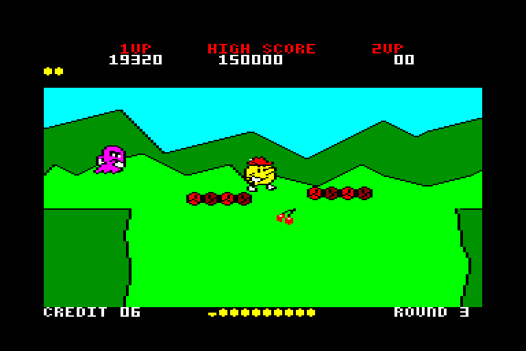 screenshot of the Amstrad CPC game Pac-Land by GameBase CPC