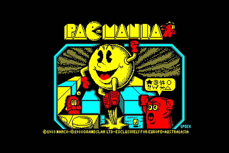 screenshot of the Amstrad CPC game Pac-Mania by GameBase CPC