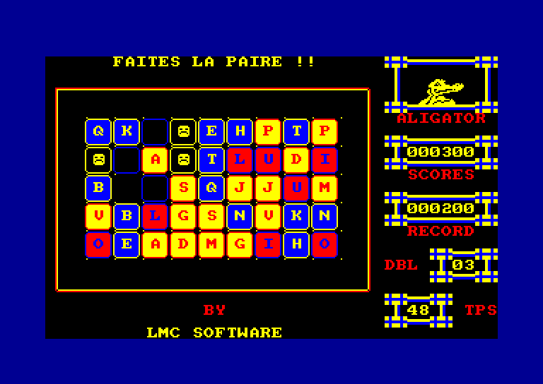 screenshot of the Amstrad CPC game Paire