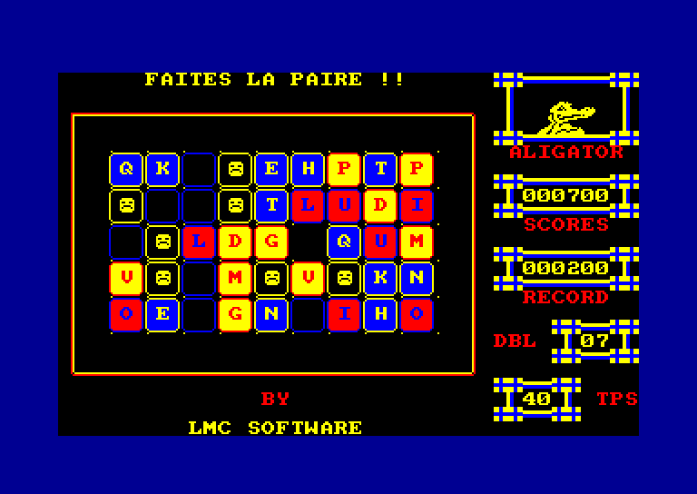screenshot of the Amstrad CPC game Paire by GameBase CPC