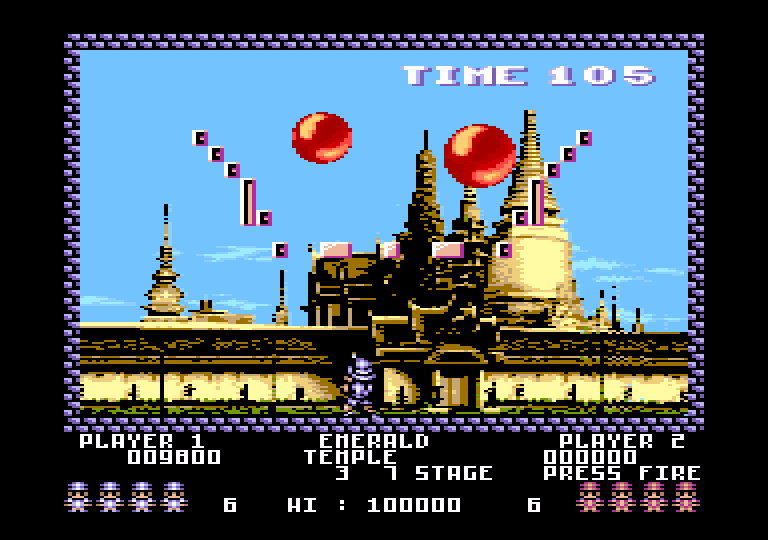 screenshot of the Amstrad CPC game Pang by GameBase CPC