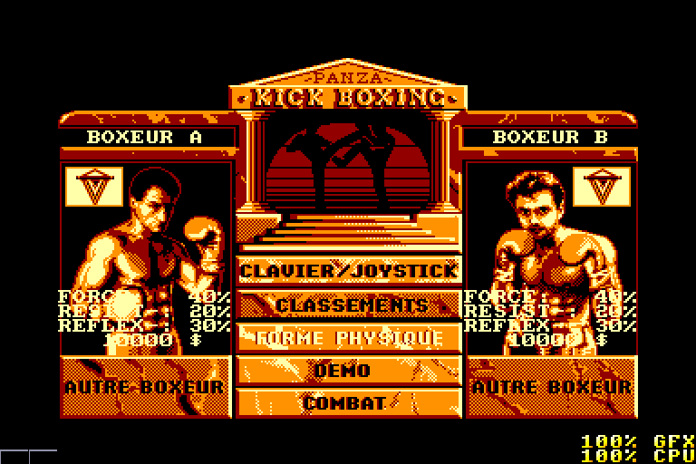 screenshot of the Amstrad CPC game Panza Kick Boxing by GameBase CPC