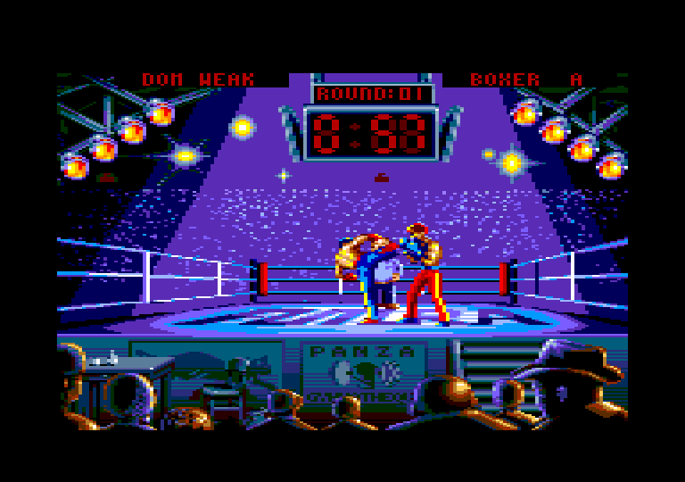 screenshot of the Amstrad CPC game Panza Kick Boxing [CPC+] by GameBase CPC