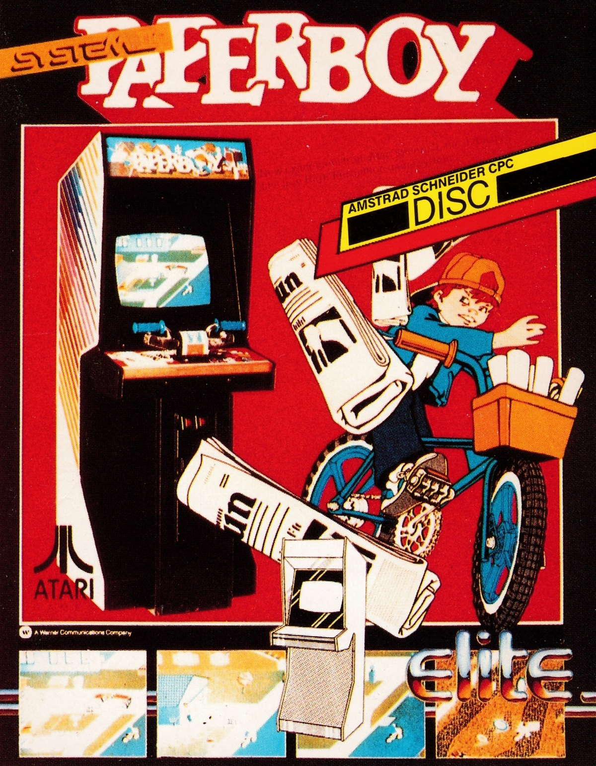 screenshot of the Amstrad CPC game Paperboy by GameBase CPC
