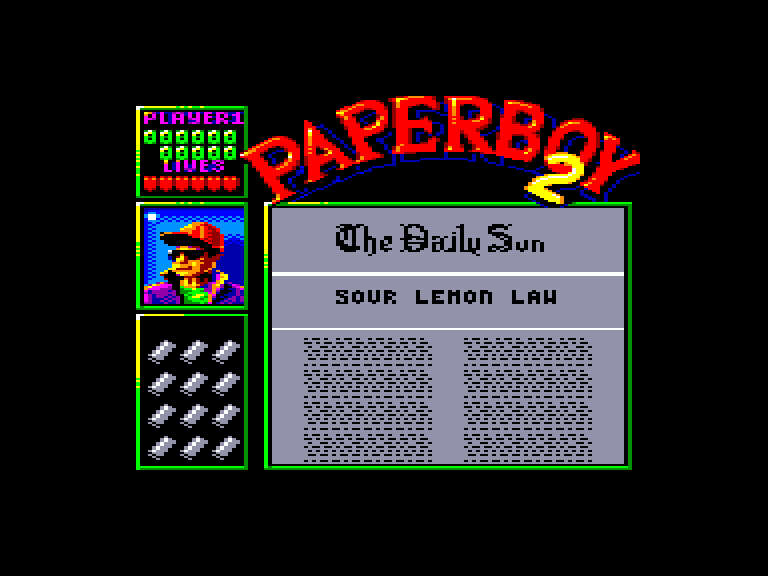 screenshot of the Amstrad CPC game Paperboy 2 by GameBase CPC