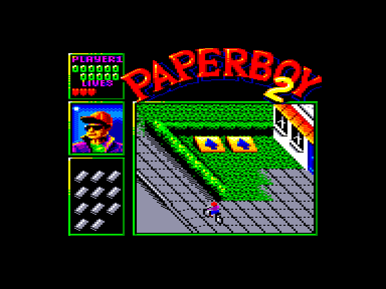 screenshot of the Amstrad CPC game Paperboy 2 by GameBase CPC
