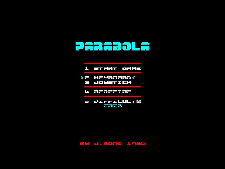 screenshot of the Amstrad CPC game Parabola by GameBase CPC