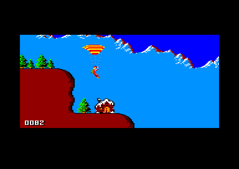 screenshot of the Amstrad CPC game Paragliding Simulation by GameBase CPC