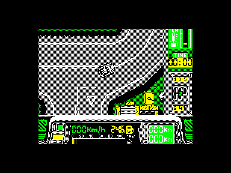 screenshot of the Amstrad CPC game Paris-Dakar by GameBase CPC
