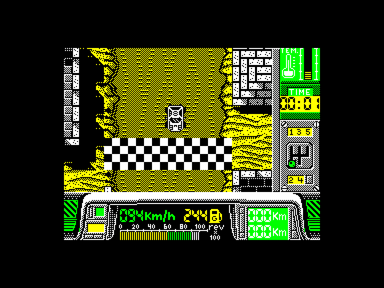 screenshot of the Amstrad CPC game Paris-Dakar by GameBase CPC