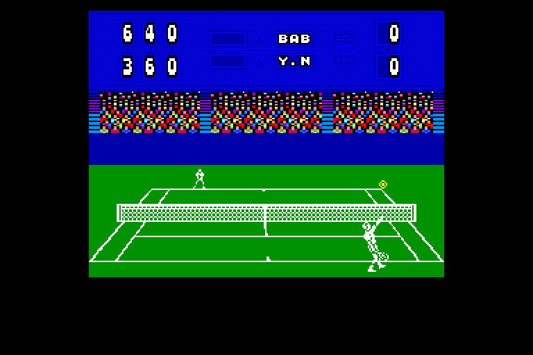 screenshot of the Amstrad CPC game Passing Shot by GameBase CPC