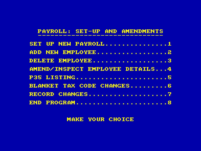 screenshot of the Amstrad CPC game Payroll by GameBase CPC