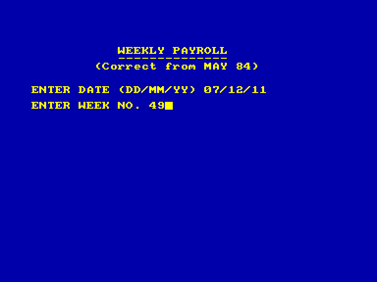 screenshot of the Amstrad CPC game Payroll by GameBase CPC