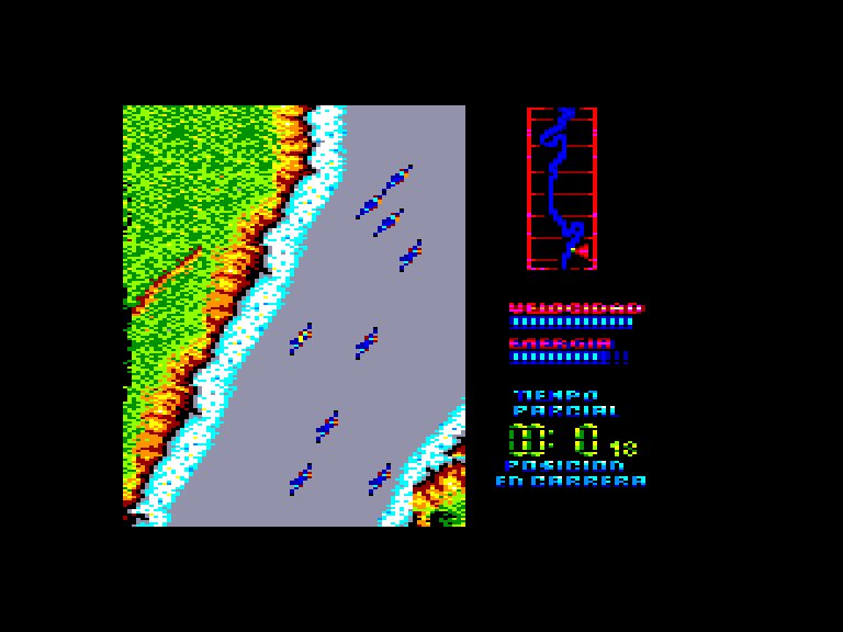 screenshot of the Amstrad CPC game Perico delgado maillot amarillo by GameBase CPC