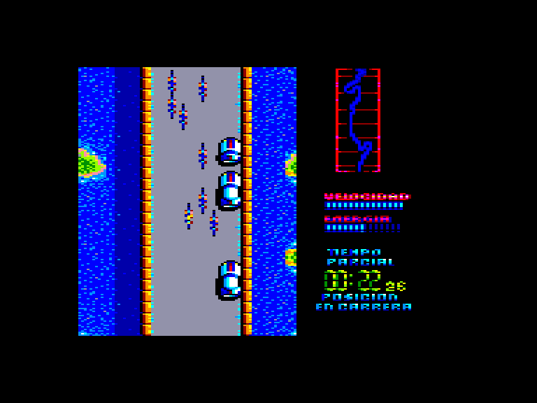 screenshot of the Amstrad CPC game Perico delgado maillot amarillo by GameBase CPC