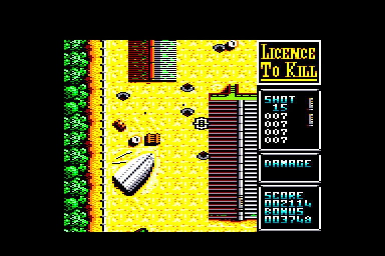 screenshot of the Amstrad CPC game Licence to Kill by GameBase CPC