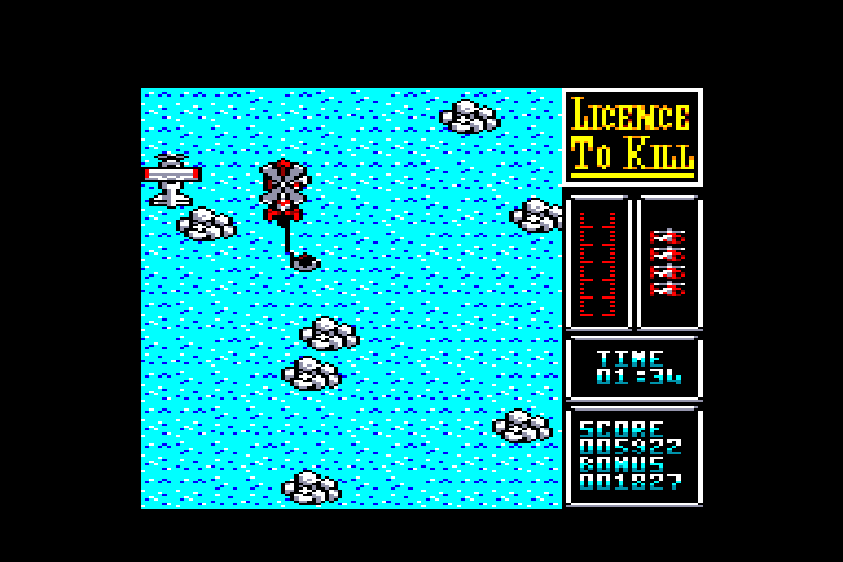 screenshot of the Amstrad CPC game Licence to Kill by GameBase CPC