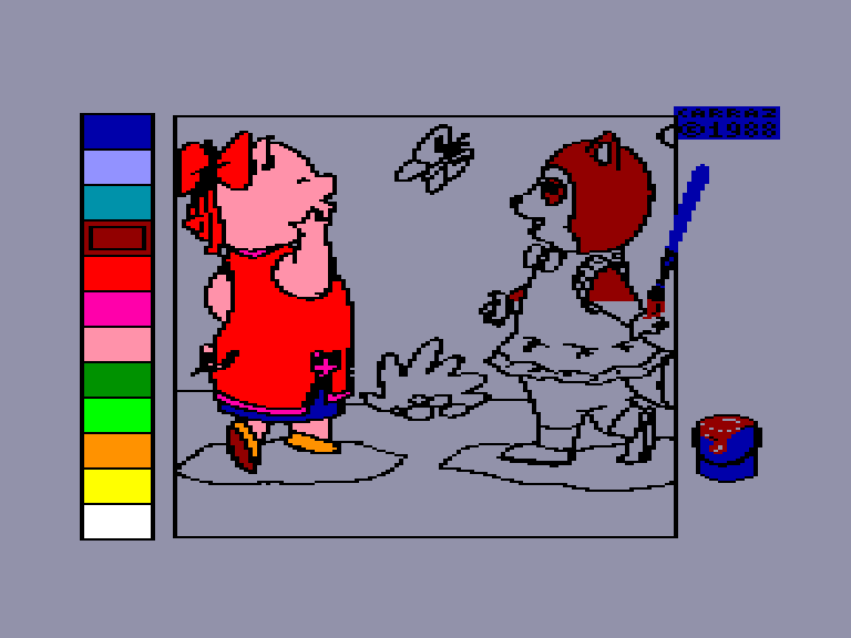 screenshot of the Amstrad CPC game Petits Coloriages Malins - Volume 1 by GameBase CPC