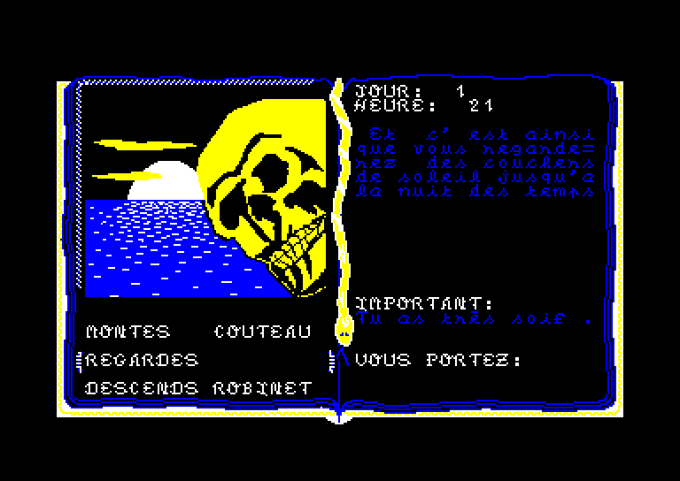 screenshot of the Amstrad CPC game Peur sur amityville by GameBase CPC