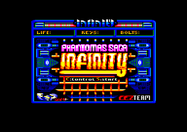 screenshot of the Amstrad CPC game Phantomas Saga - Infinity by GameBase CPC