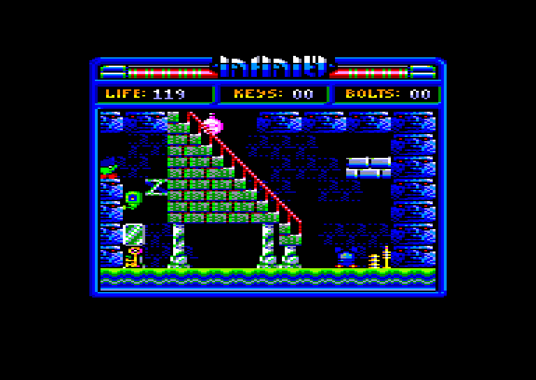 screenshot of the Amstrad CPC game Phantomas Saga - Infinity by GameBase CPC