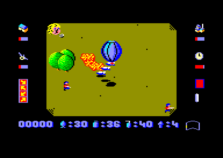 screenshot of the Amstrad CPC game Phileas Fogg's Balloon Battles by GameBase CPC