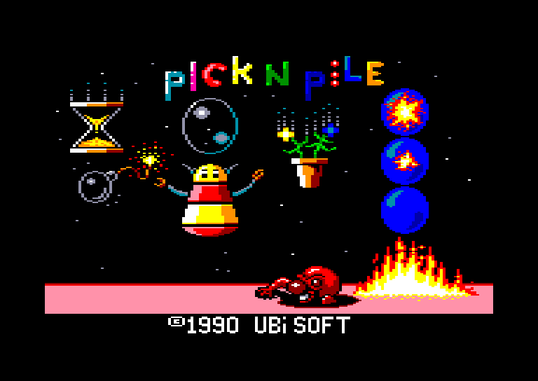 screenshot of the Amstrad CPC game Pick 'n Pile by GameBase CPC