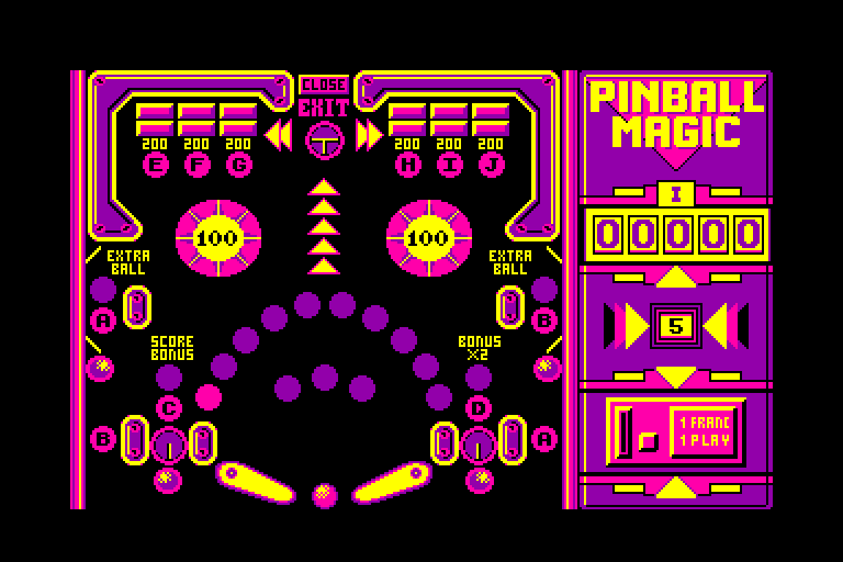 screenshot of the Amstrad CPC game Pinball Magic by GameBase CPC