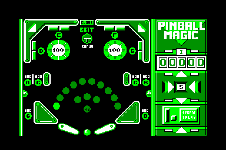 screenshot of the Amstrad CPC game Pinball Magic by GameBase CPC