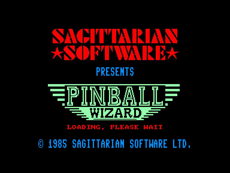 screenshot of the Amstrad CPC game Pinball wizard by GameBase CPC