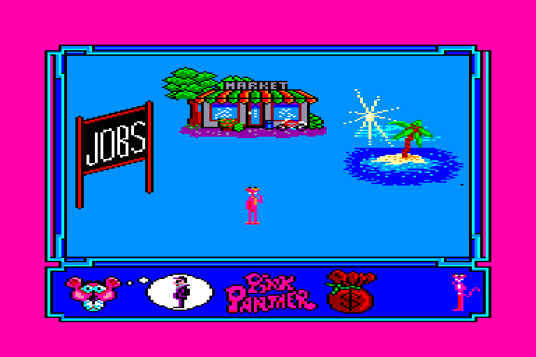 screenshot of the Amstrad CPC game Pink panther by GameBase CPC