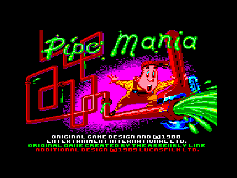 screenshot of the Amstrad CPC game Pipe mania by GameBase CPC