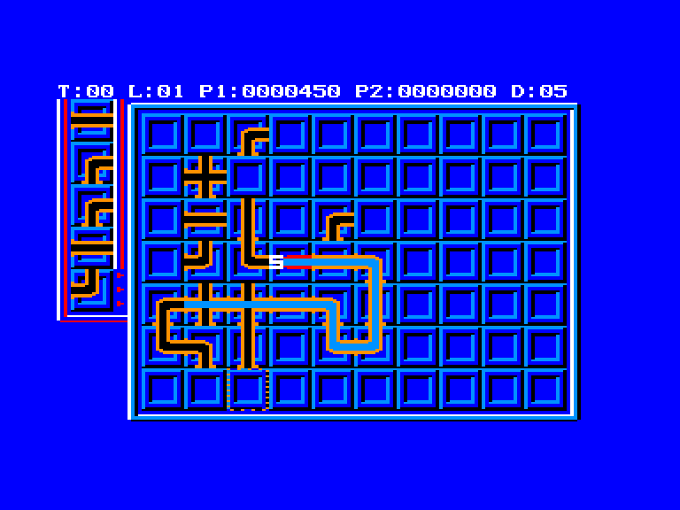 screenshot of the Amstrad CPC game Pipe mania by GameBase CPC