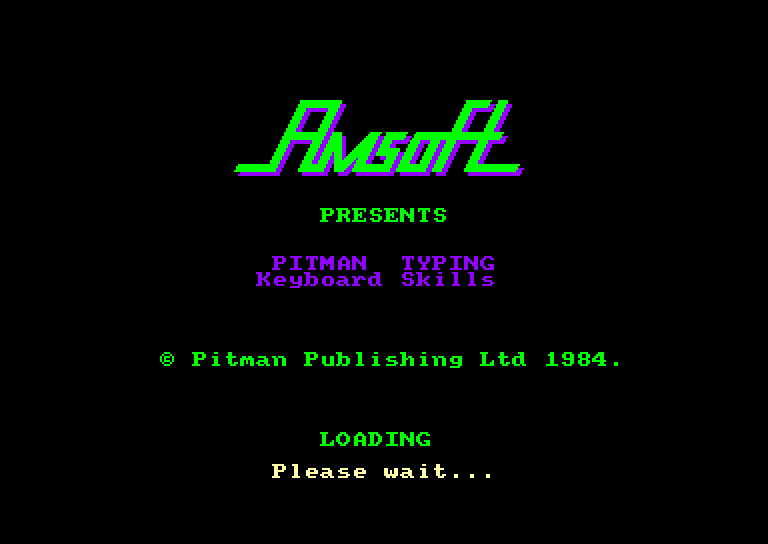 screenshot of the Amstrad CPC game Pitman Typing Tutor by GameBase CPC