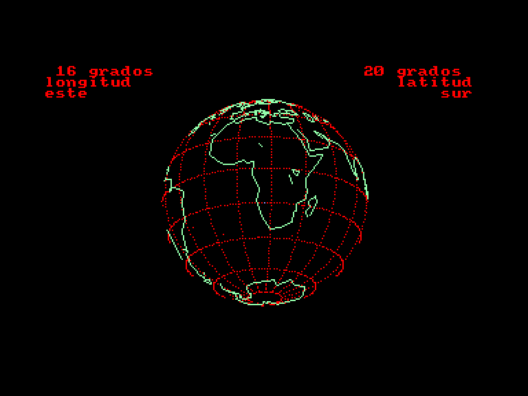 screenshot of the Amstrad CPC game Planetario - La Tierra by GameBase CPC