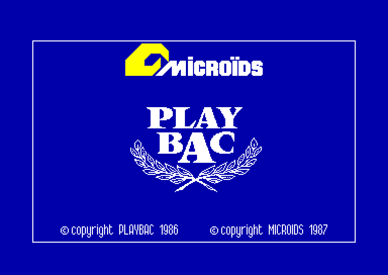 screenshot of the Amstrad CPC game Play bac by GameBase CPC