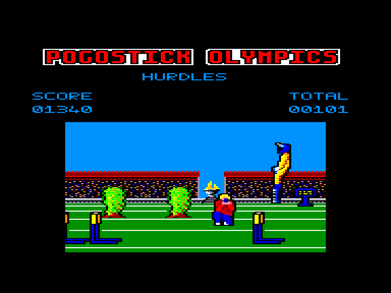 screenshot of the Amstrad CPC game Pogostick Olympics by GameBase CPC