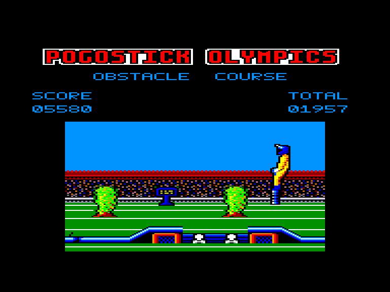 screenshot of the Amstrad CPC game Pogostick Olympics by GameBase CPC