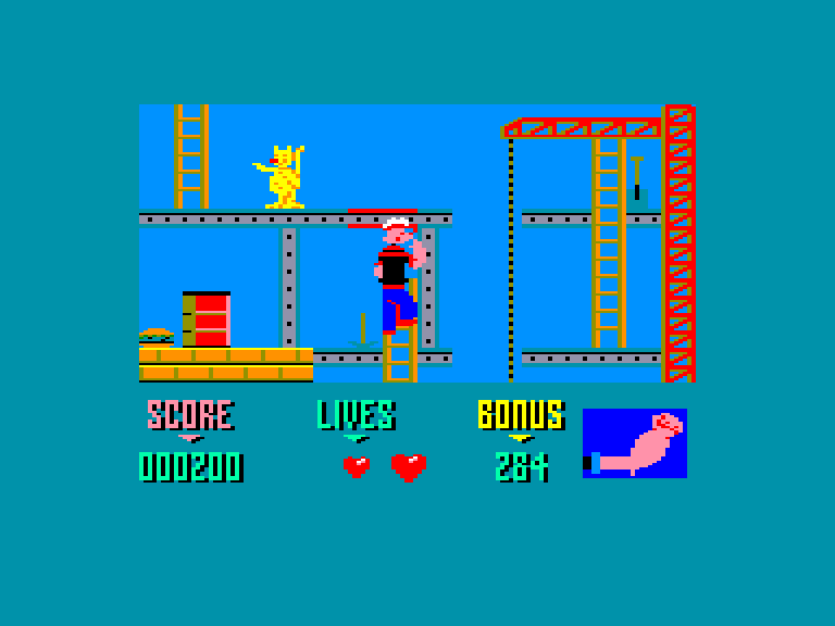 screenshot of the Amstrad CPC game Popeye 2 by GameBase CPC
