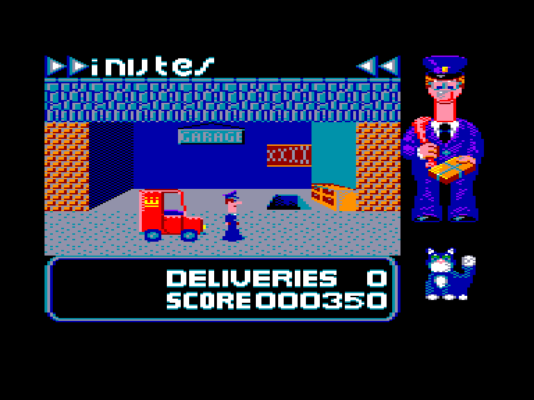 screenshot of the Amstrad CPC game Postman pat by GameBase CPC