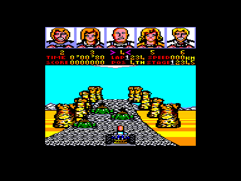 screenshot of the Amstrad CPC game Power Drift by GameBase CPC