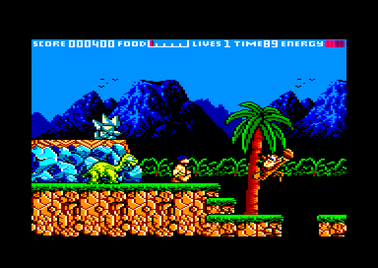 screenshot of the Amstrad CPC game Prehistorik by GameBase CPC